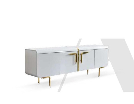 Dining table 4x chairs stainless steel elements sideboard set dining room 6 pieces