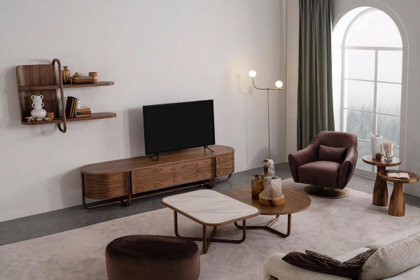 Brown Luxury Lounge Armchair Modern Design Upholstery Furniture Living room