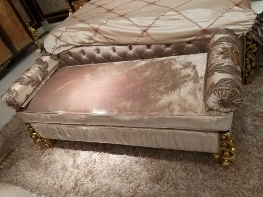 Chaise lounge antique style sofa textile lounger couch loungers chaise rococo baroque