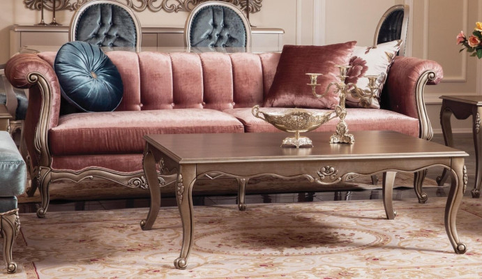 Sofa set Classic Sofa Couch Set Coffee table 2x Armchair Luxury Set 4 pieces.