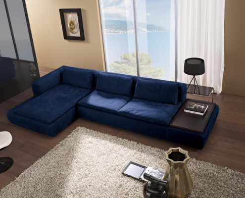 Corner sofa L-shape Furniture Blue Sofas Textile Couch Upholstery Couches Sofa