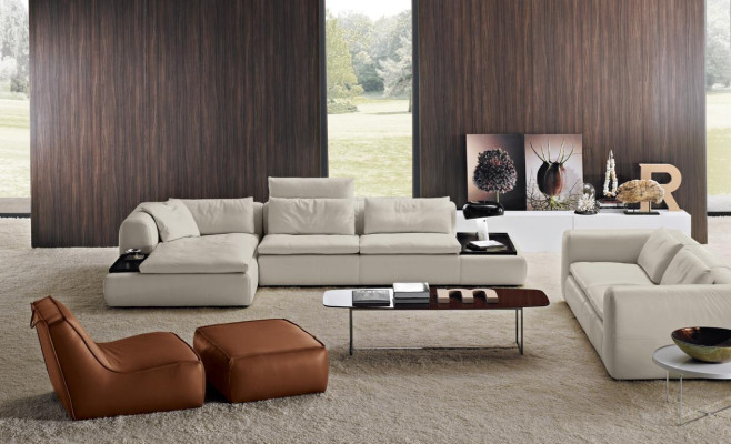 Design Sofa L-shape Upholstery Couch Living room Corner sofa Leather Luxury Furniture