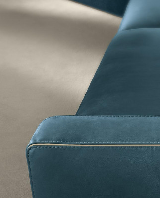 Sofa 4-Seater Upholstery Couch Leather Sofas Design Italian Furniture Blue