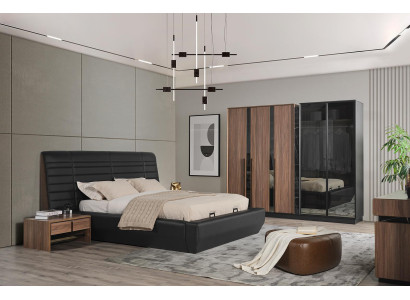 Bedroom Set Bed 2xNight Tables Wardrobe 4-piece Design Luxury new