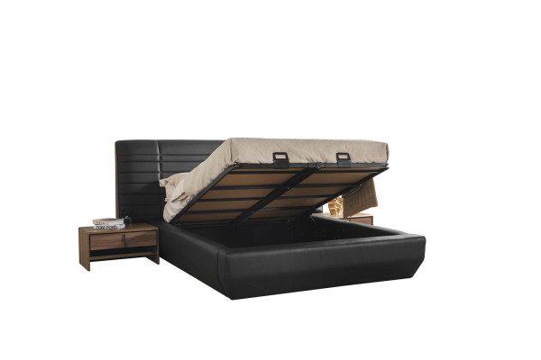 Bedroom Set Bed 2x Bedside tables Black Luxury new 3tlg Design Wood