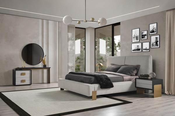 Bedroom Set Bed 2x Bedside tables Dressing table Luxury new 5pcs