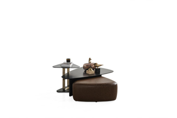 Wall unit Coffee table Side table Stool Living room Set new 3pcs.