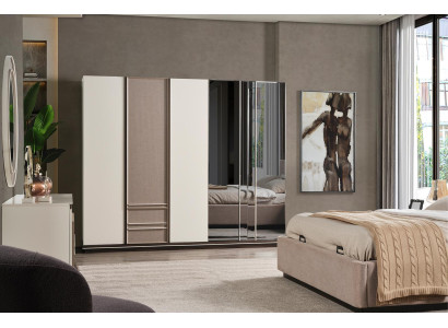 Bedroom Set Bed 2x Bedside tables Wardrobe Luxury new 4-piece