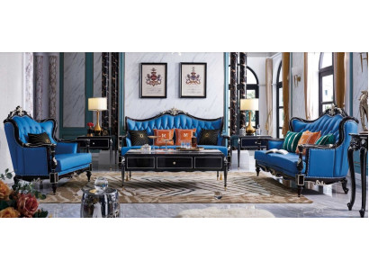 Black Sofa set Wood Sofa Couch Furniture Chesterfield Sets Furniture Baroque
