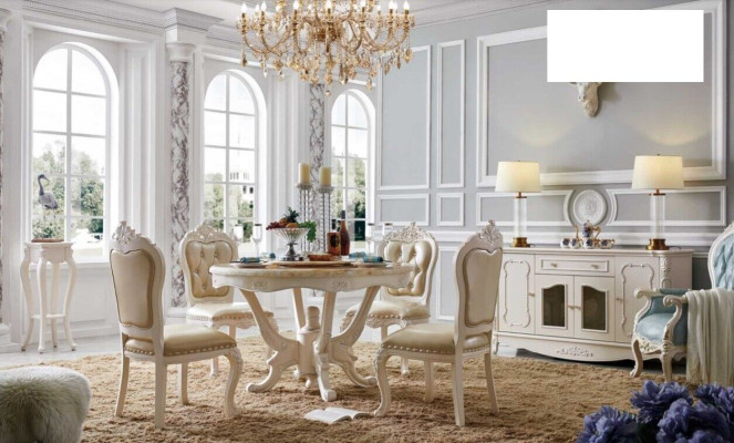 Classic Dining room Suite Chair Set Display case Dining set Chairs Table 5pcs