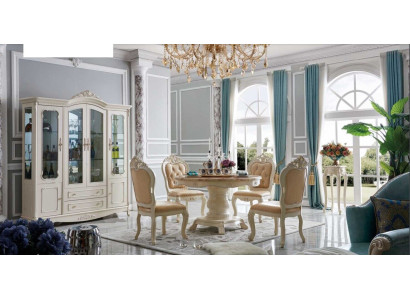 Classic Dining room Suite Table Chair Set Display case Dining set Chairs 5pcs