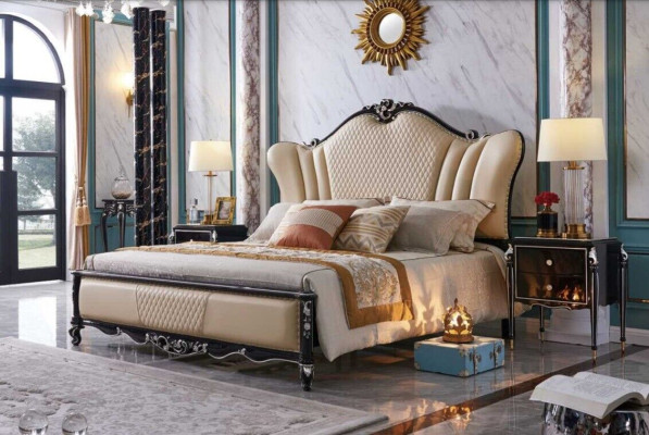 Classic s Bed Bedroom Suite Hotel Baroque Furniture Beds Bedside table 3pcs