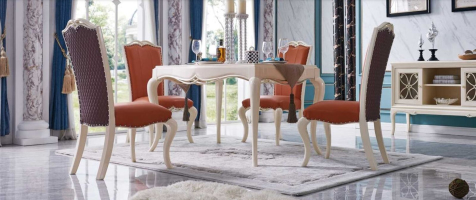 Dining set Dining table Table Tables 4x armchair set Chair Round 5tlg Group Suite