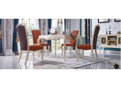 Dining set Dining table Table Tables 4x armchair set Chair Round 5tlg Group Suite