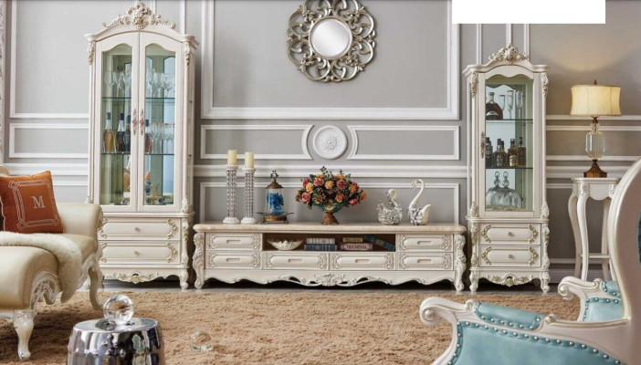 Wall unit Classic Display case TV cabinet Sideboard Baroque living walls Cabinet walls 3 pieces.