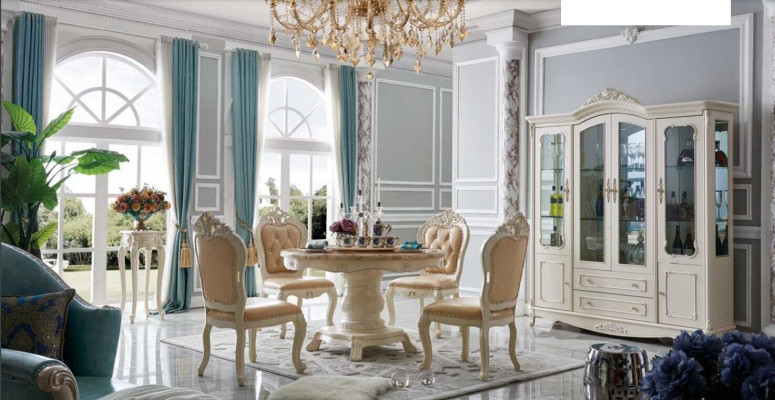 Dining room Chairs Armchair Dining Set Suite 4x Chair Set Group Chesterfield