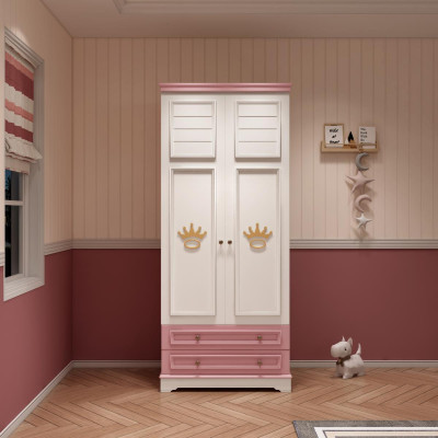 Cabinets Wardrobe Wardrobe Wood Design Childrens room Pink 85 cm new