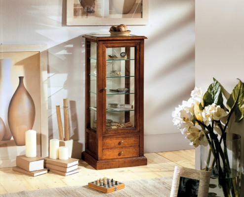 Living room Furniture Sideboard Solid Wood Display cases Glass Wardrobe Real wood Display case