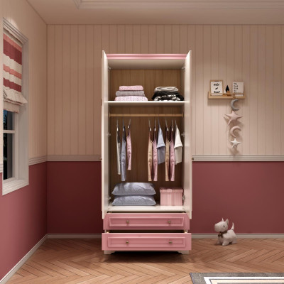 Cabinets Wardrobe Wardrobe Wood Design Childrens room Pink 85 cm new
