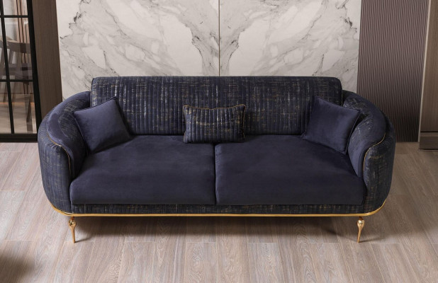 Luxury Sofa 3 Seater Living room Blue Modern Sofa Three Seater Furniture