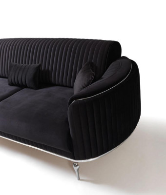 Sofa set Living room Sofa set 3+1 Seater Modern Black Sofa Set