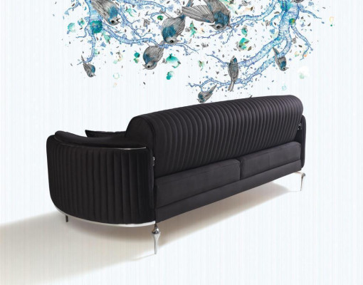 Sofa set Living room Sofa set 3+1 Seater Modern Black Sofa Set