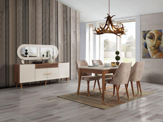 Dining room Set 3tgl Group Suite Dining table Chest of drawers Mirror Complete Set