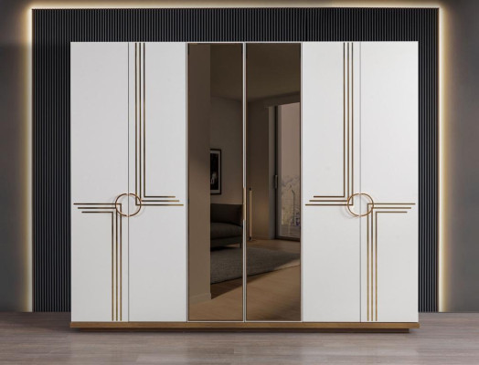Bedroom Set 5 pcs Furniture Luxury Bed Wardrobe Complete Set new