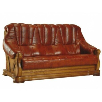 Antique Style Leather Sofa Couch Sofa Set 3+1+1 Seater Leather Italian Upholstery