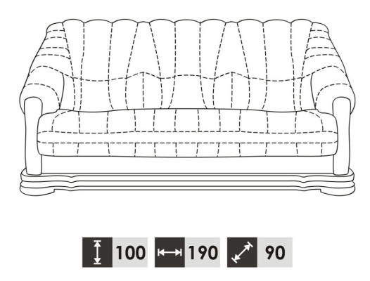 Antique Style Leather Sofa Couch Sofa Set 3+1+1 Seater Leather Italian Upholstery