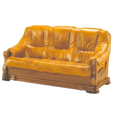 Sofa set Wood Leather 3+2+1 Complete's Set Classic Seat Upholstery Couch Set