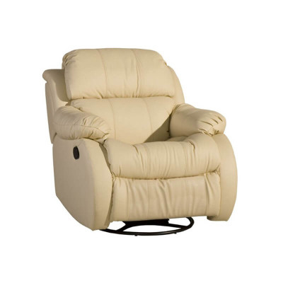 Armchair Real Swivel Beige Seat TV Lounge Club Single Chair Furniture Upholstery new