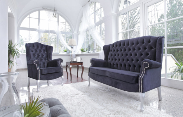 Classic Chesterfield Two-seater 2 Seater Sofa Couch Upholstery Velvet Couches