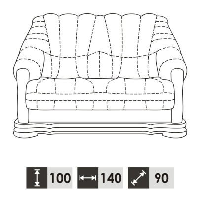Classic Two-seater Couch Sofas Upholstery Sofa 2 Seater Leather Couches