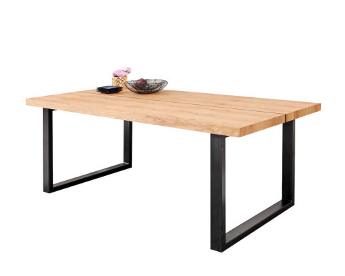 Metal Legs Table Natural Wood new Classic s Sliding Loft Shade 180x90