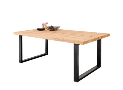 Metal Legs Table Natural Wood new Classic s Sliding Loft Shade 180x90