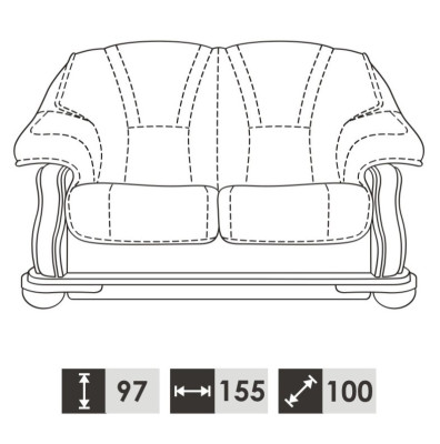 Two-seater Sofa Classic 2 Seater Upholstery Sofas new Couches (without 3+1Seater)