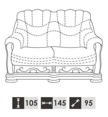 Two-seater Couch Classic Leather Sofa Sofas Upholstery Sofa 2 Seater Leather