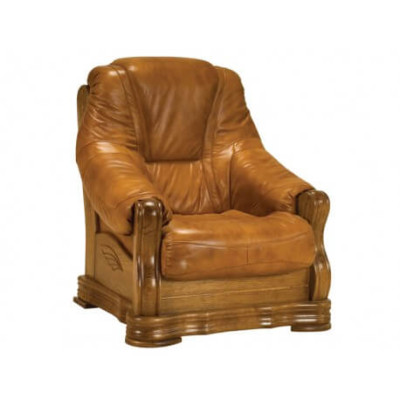 Armchair TV Wood Armchair Genuine Leather Padded Seat Lounge Club Furniture new