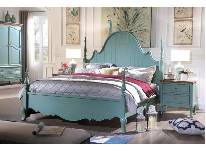 Gentle Blue Bedroom Furniture Suite from Solid wood in country house style