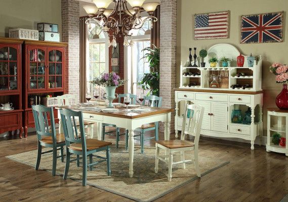 Dining table 6x Chairs Dining room Set Group Suite Table Seating group 7tlg Wood new