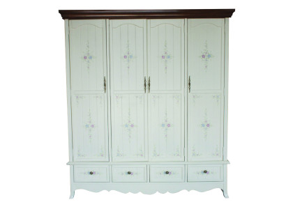 Rural wardrobe Wardrobe Shelf Cabinets 198cm Coat rack Real wood Furniture