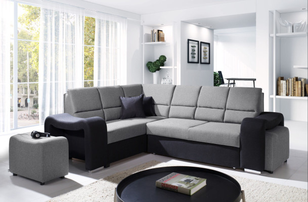 Sofa Sofa bed Designer Sofa with Bed function + bed base Corner sofa Couch new!