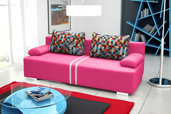 Sofa bed 3-Seater with sleeping function, bed base and folding couch - designer sofa