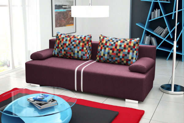 Sofa bed 3-Seater with sleeping function, bed base and folding couch - designer sofa