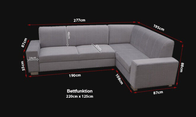 Sofa Sofa bed Designer Sofa with Bed function + bed base Corner sofa Couch new