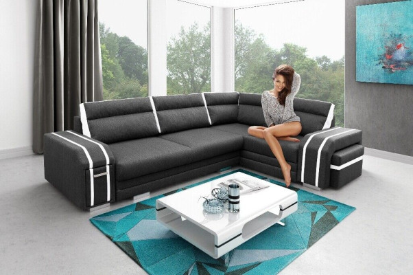 Upholstered sofa Lounge sofa Couch Seating group Living room Cushion Sofa Corner sofa