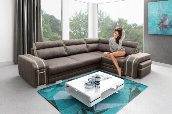Upholstered sofa Lounge sofa Couch Seating group Living room Cushion Sofa Corner sofa