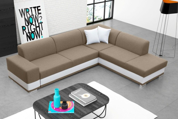 Upholstered sofa Lounge sofa Seating group Couch Living room with cushions L-shape sofa