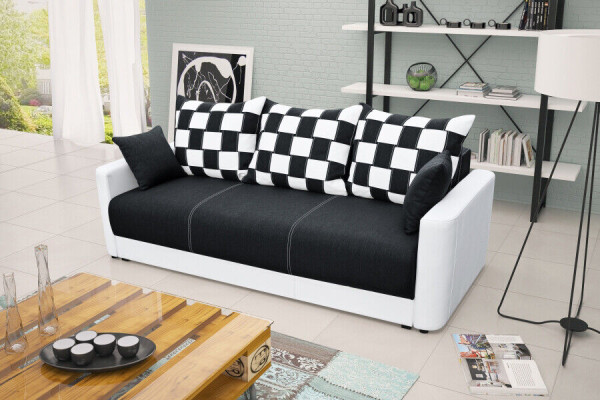 Sofa bed 3-Seater with sleeping function and bed base - Comfortable folding sofa